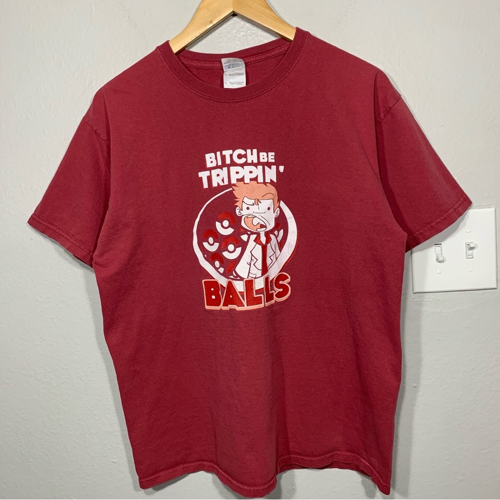 Tripping Balls Pokémon Funny Red‎ Graphic Tee Size Large